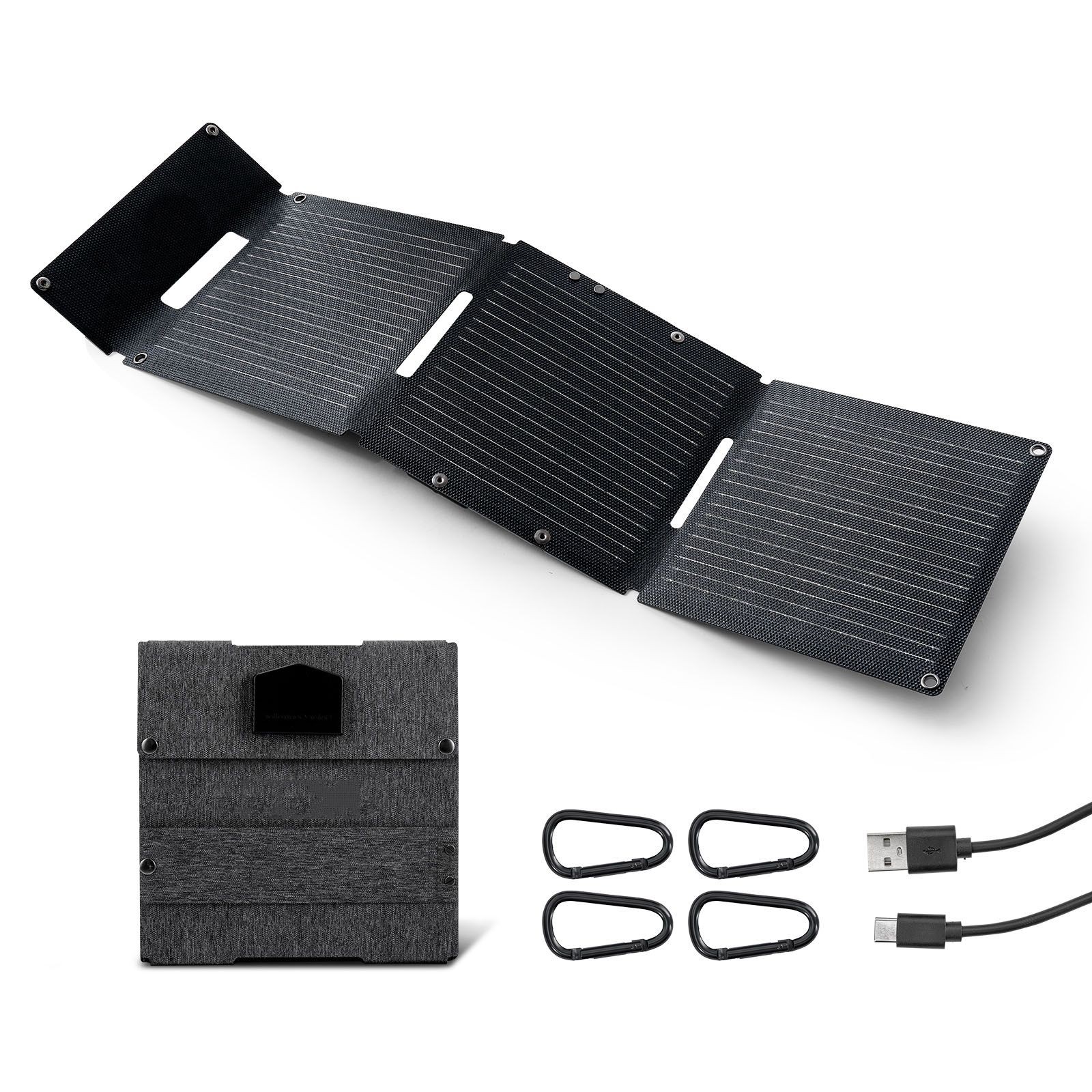 30W Foldable Solar Panel Charger, 24% Efficiency Monocrystalline, USB – A & Type