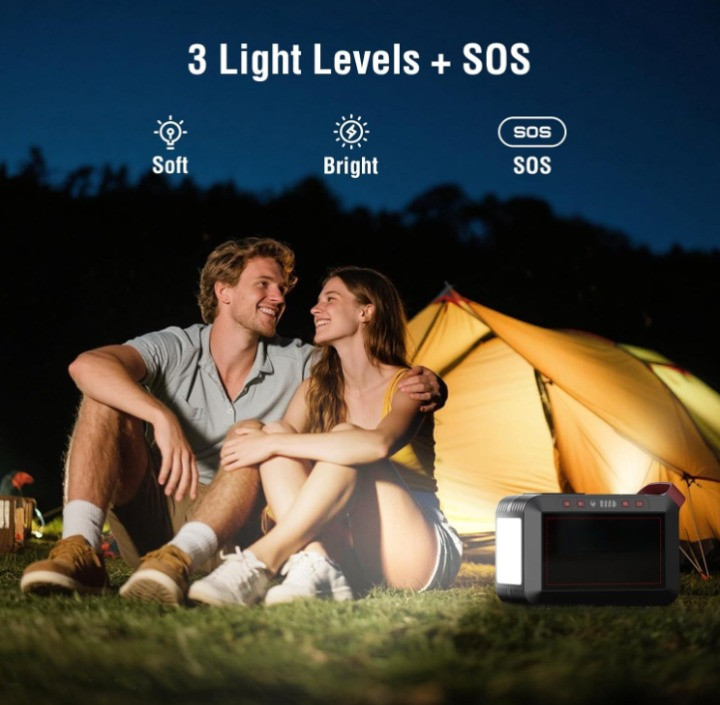 Estación portátil 300W 237Wh con AC onda pura para camping y emergencia, Nuevo