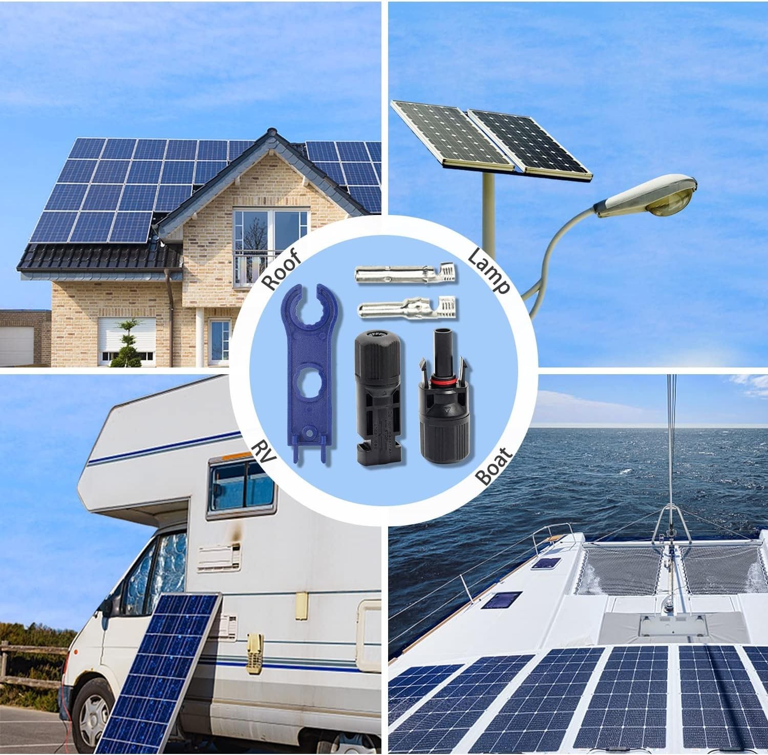 6 Pairs Waterproof Male/Female Solar Panel Connectors – Rated, Easy Install