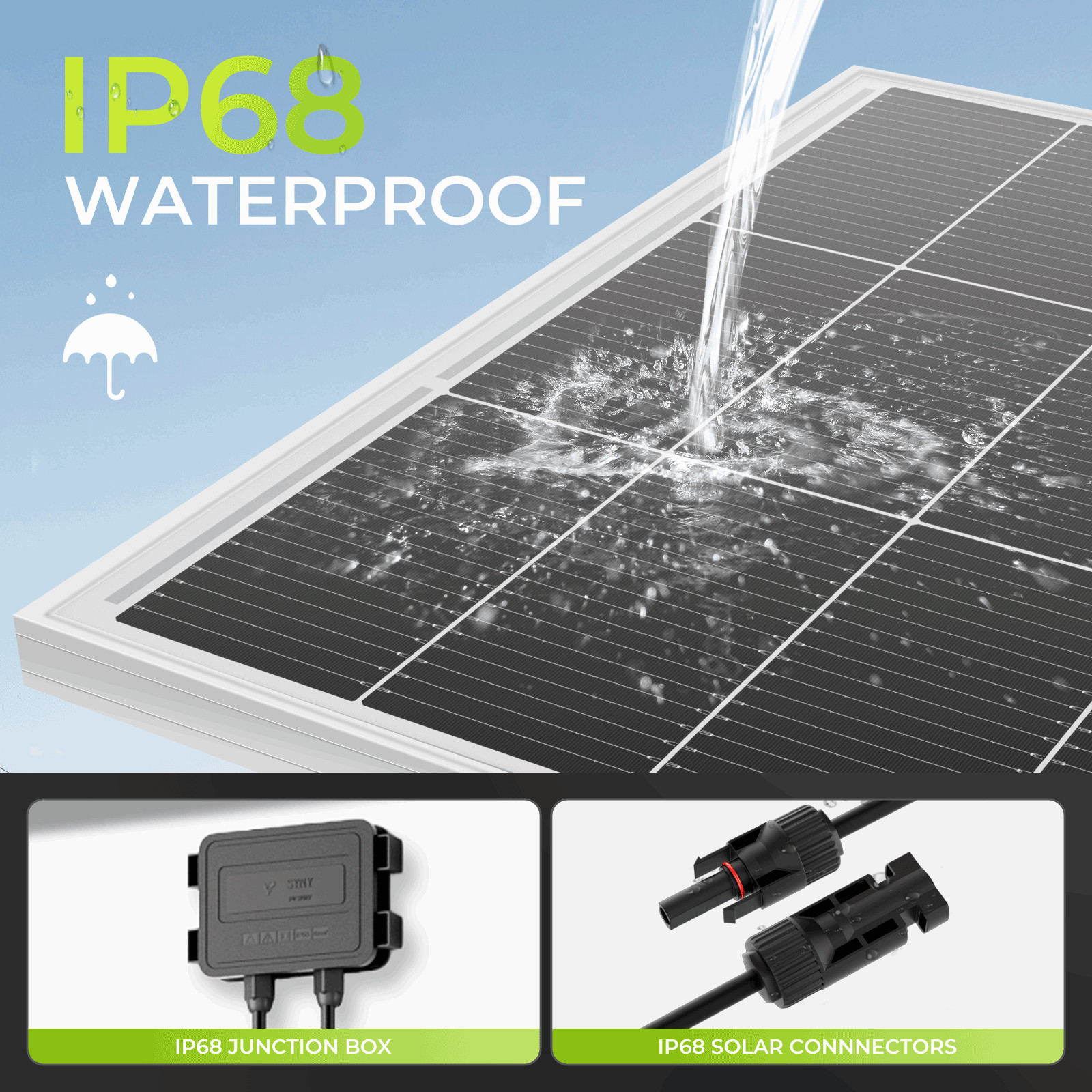 200W Watt Mono Solar Panel 12V Charging Off-Grid Battery Power RV Home Boat Camp