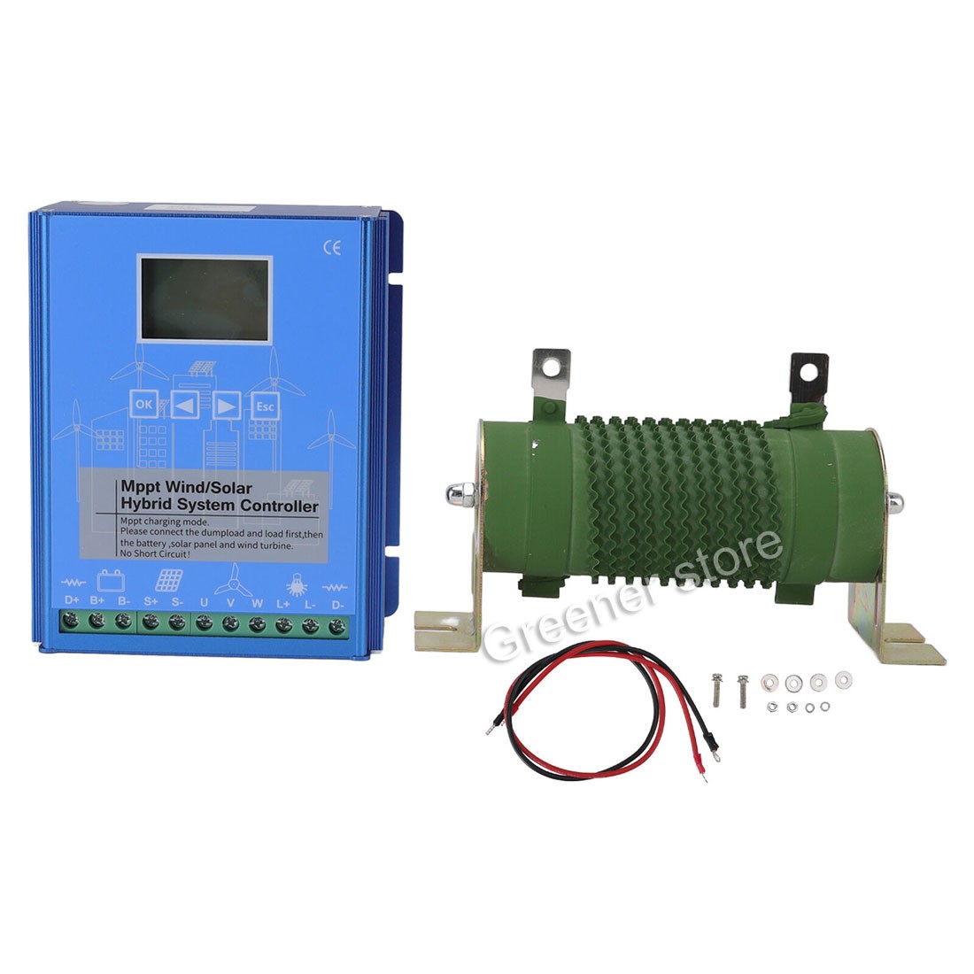 2000W Solar & Wind Hybrid MPPT Charge Controller 12V 24V 48V LCD Boost Regulator