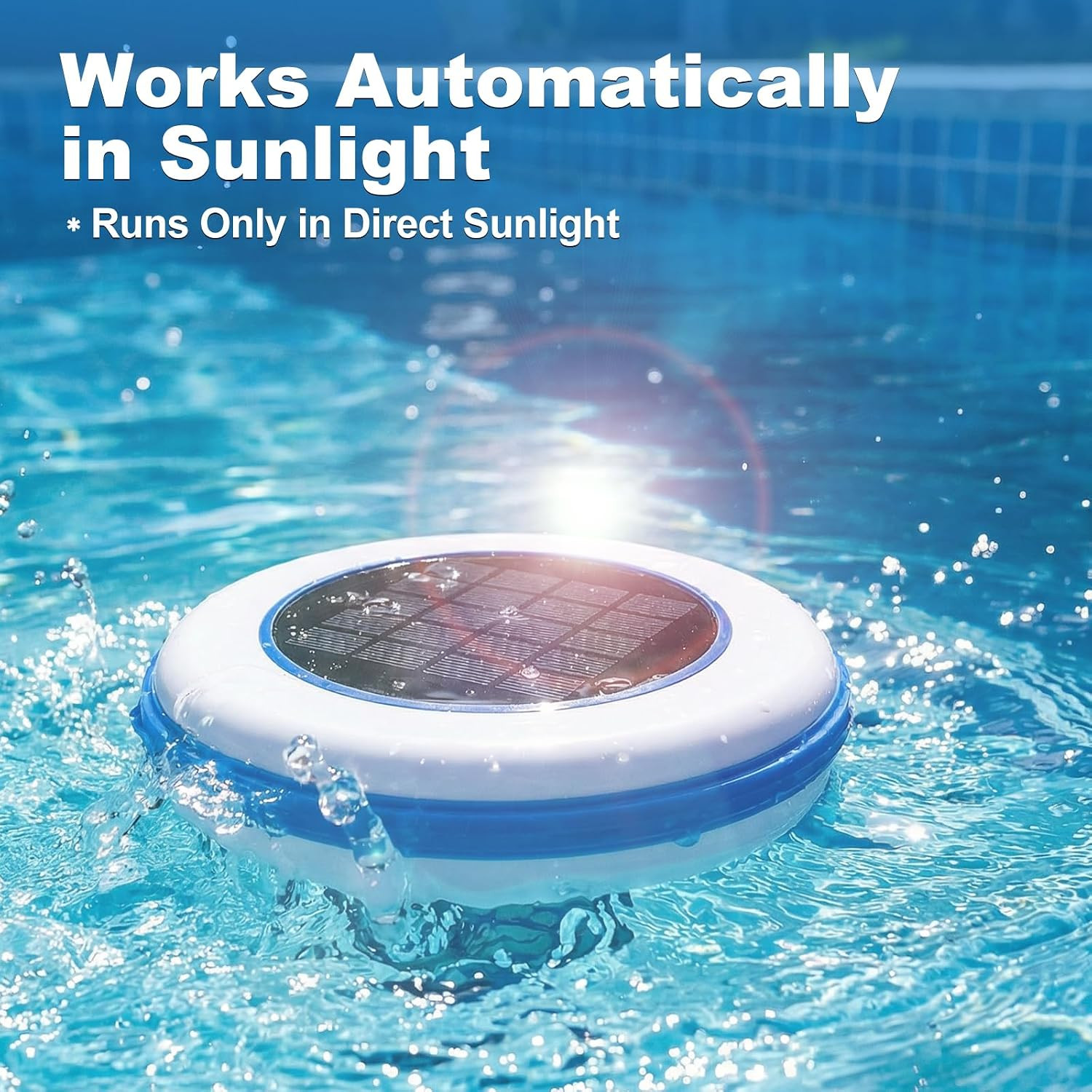 Solar Pool Ionizer, Upgraded 1.8W Solar Panel & Long-Lasting 1lb Copper Anode, M