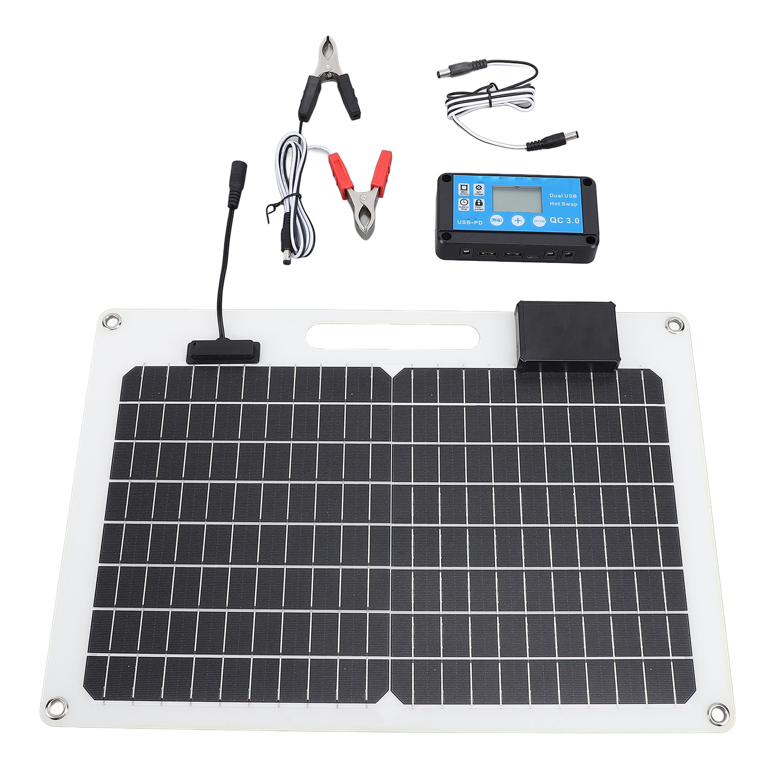 Solar Panel Battery Charger 100W Monocrystalline Silicon 12V 24V Dual USB 100