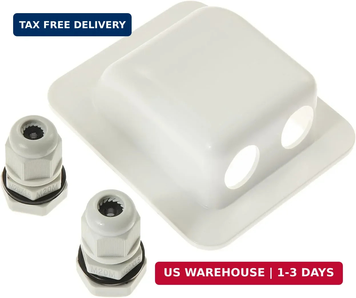 Waterproof ABS Double Cable Entry Gland for Solar Panels,Motorhomes,Caravans,Boa