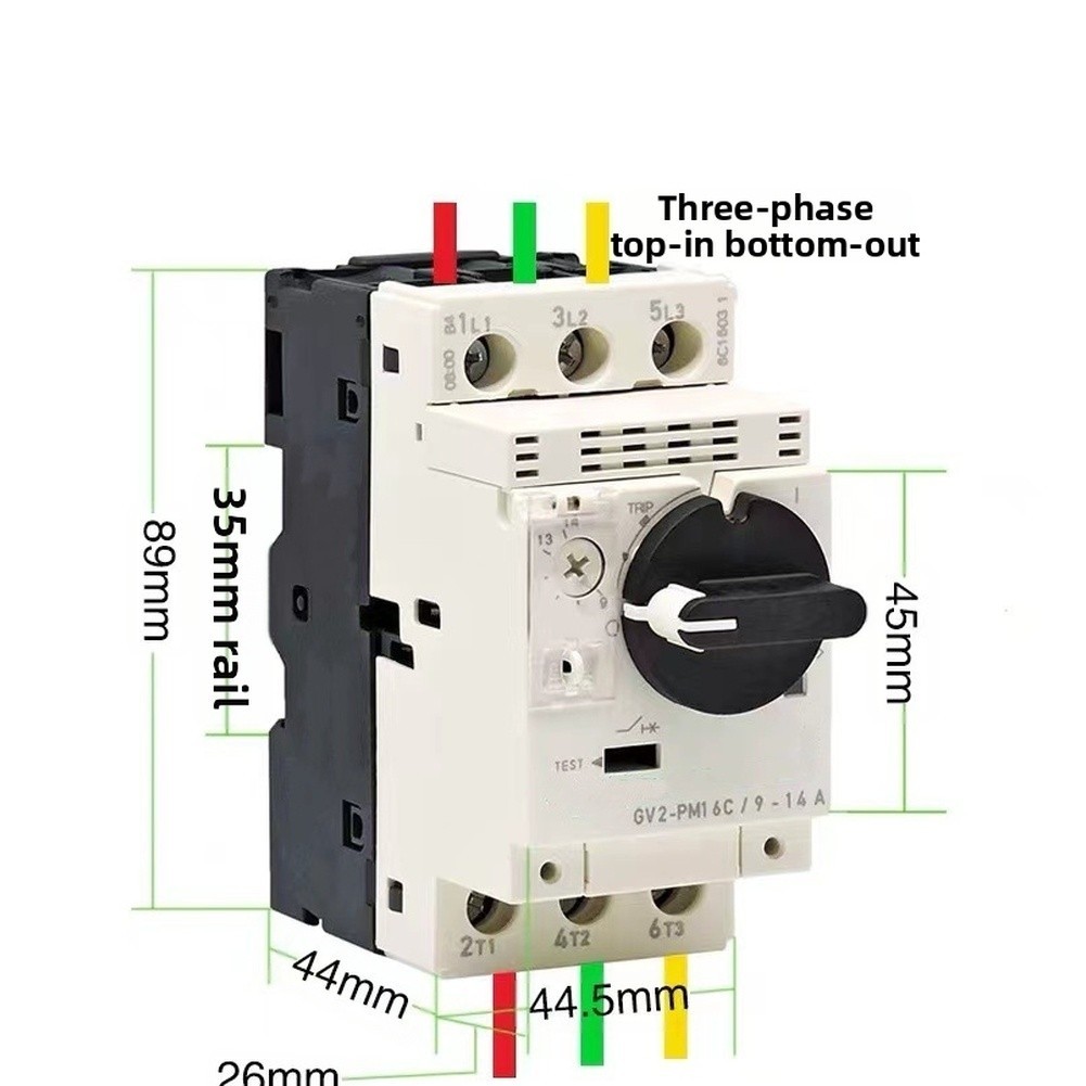 GV2 PM Series Thermal Magnetic Motor Circuit Breaker Adjustable Current Setting