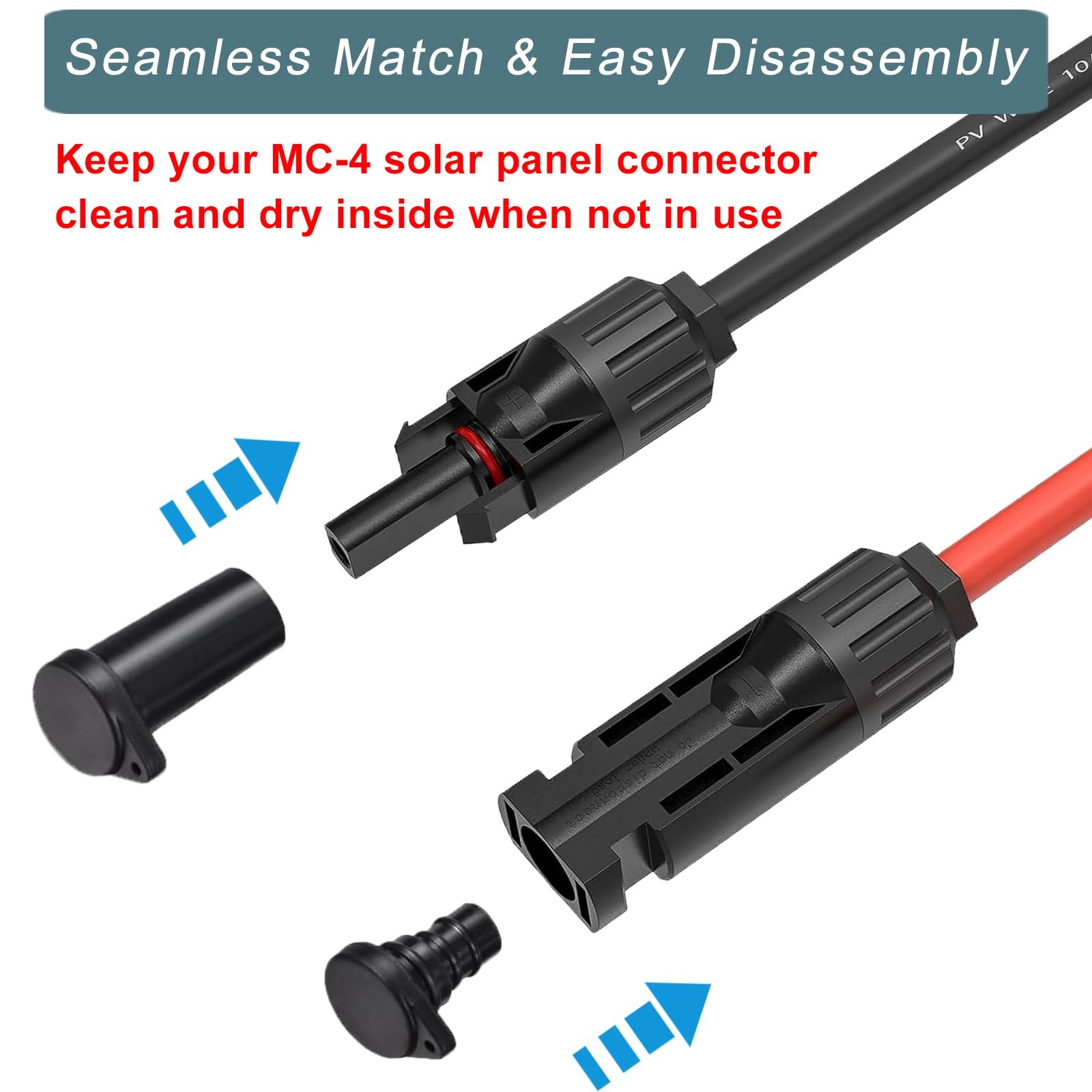 KarlKers Solar Connector Caps, IP67 Solar Panel Connector Cap Weather Resistant