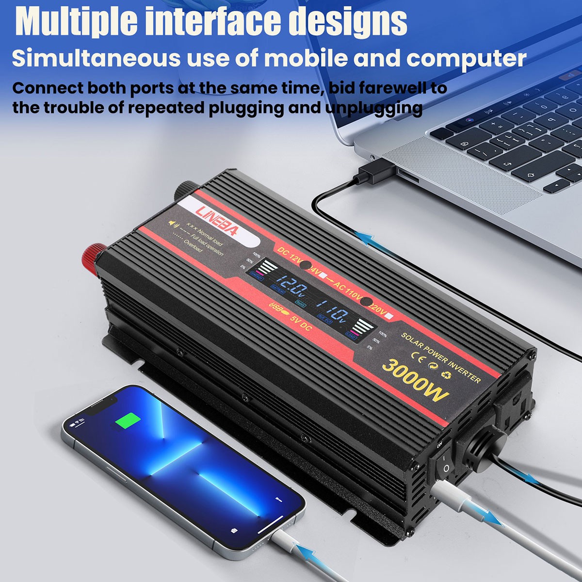 Complete Solar Panel Kit 3000W Power Inverter 12V Battery Charger Controller US