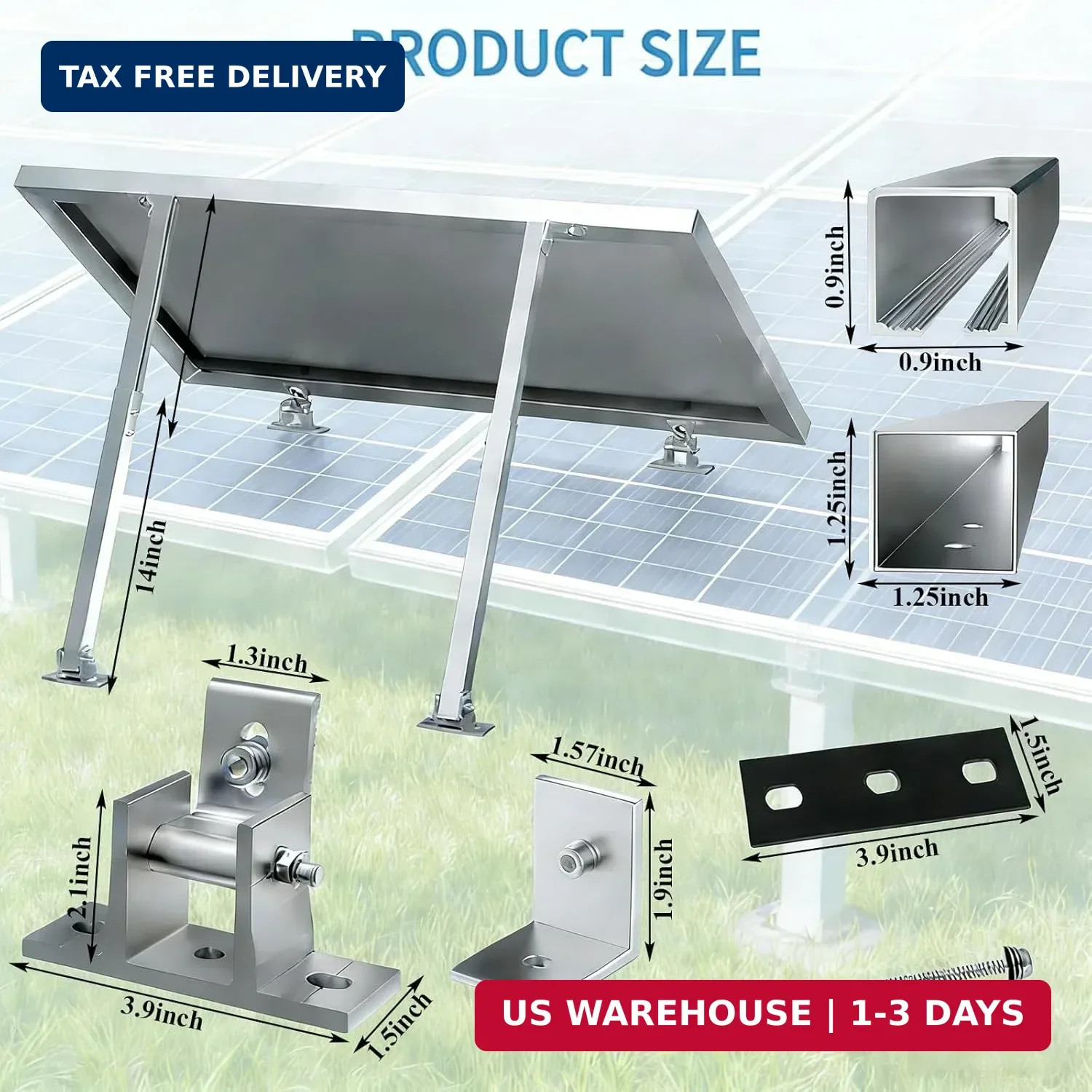 Adjustable Solar Panel Tilt Mount Brackets Aluminum Alloy Solar Panel Mounting S