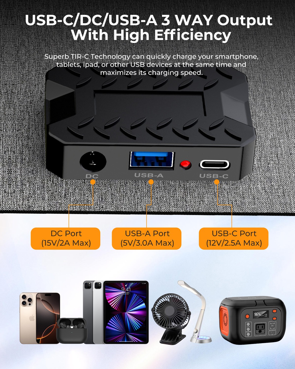 150W Portable Power Bank 97Wh Battery Bank Fast Charging Camping Solar Generator