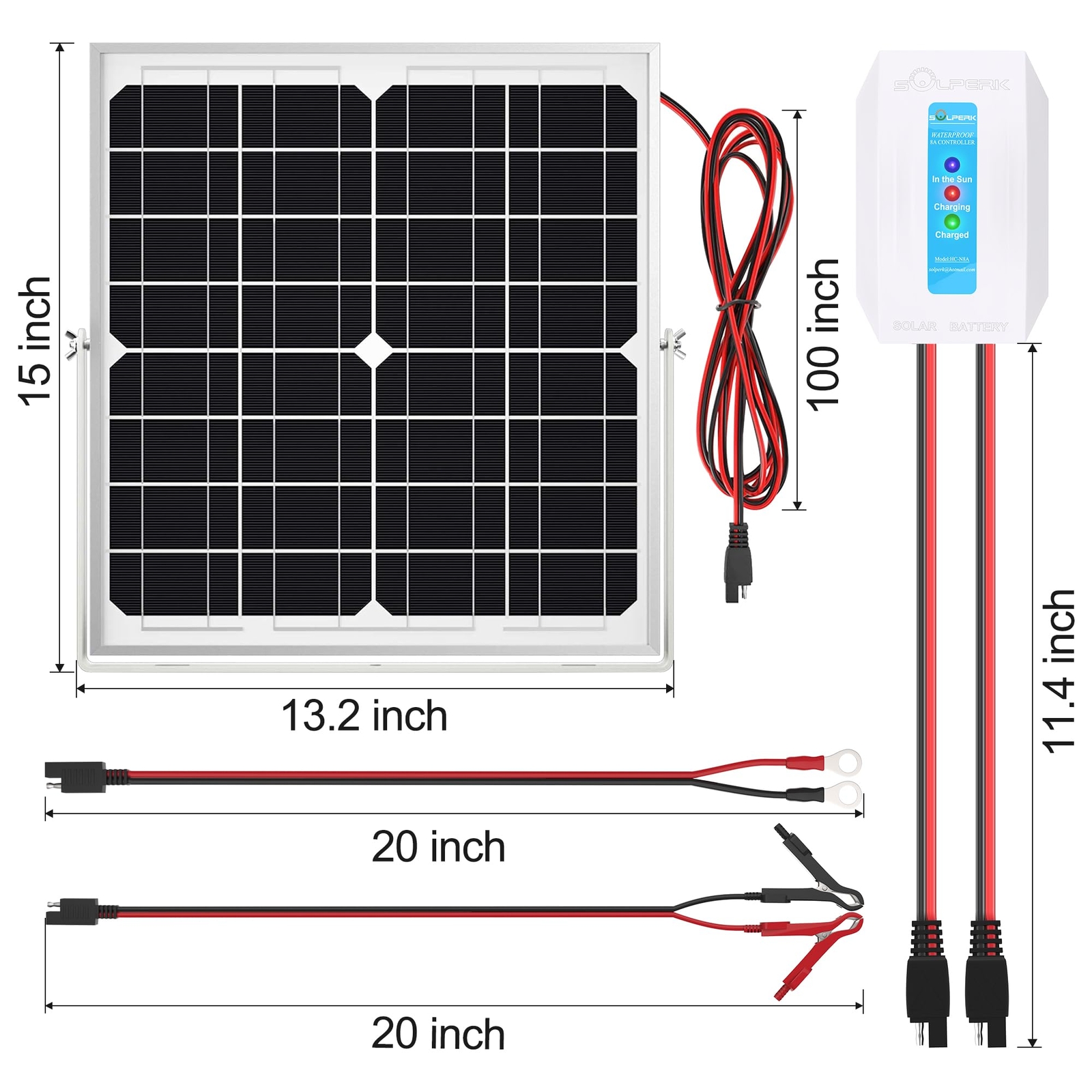 Solar Panel Kit 20W 12V, Solar Battery Trickle Charger Maintainer + Upgrade C…