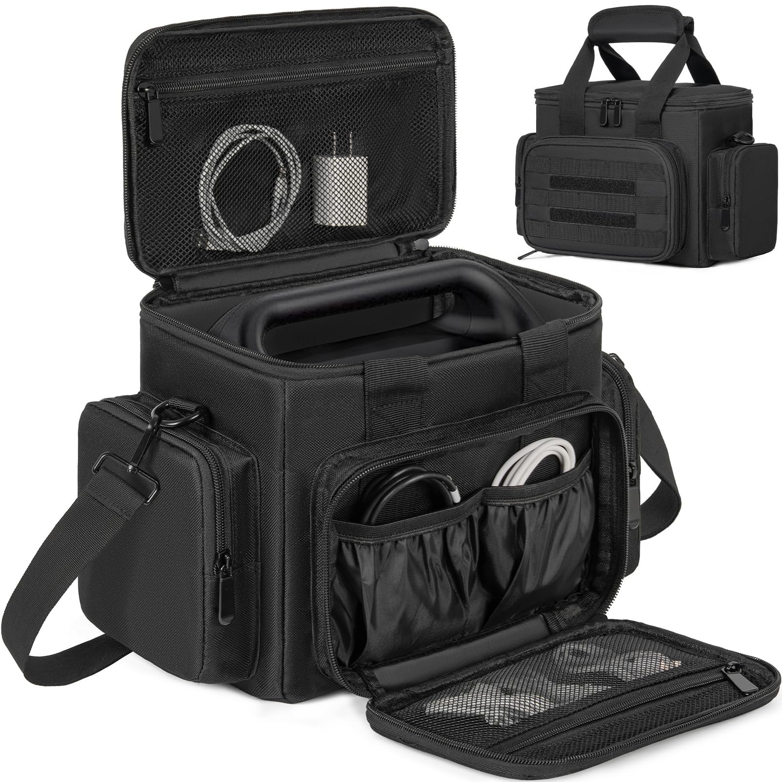 Portable Power Station Carrying Bag for Solar Generators – Travel Case with Pock