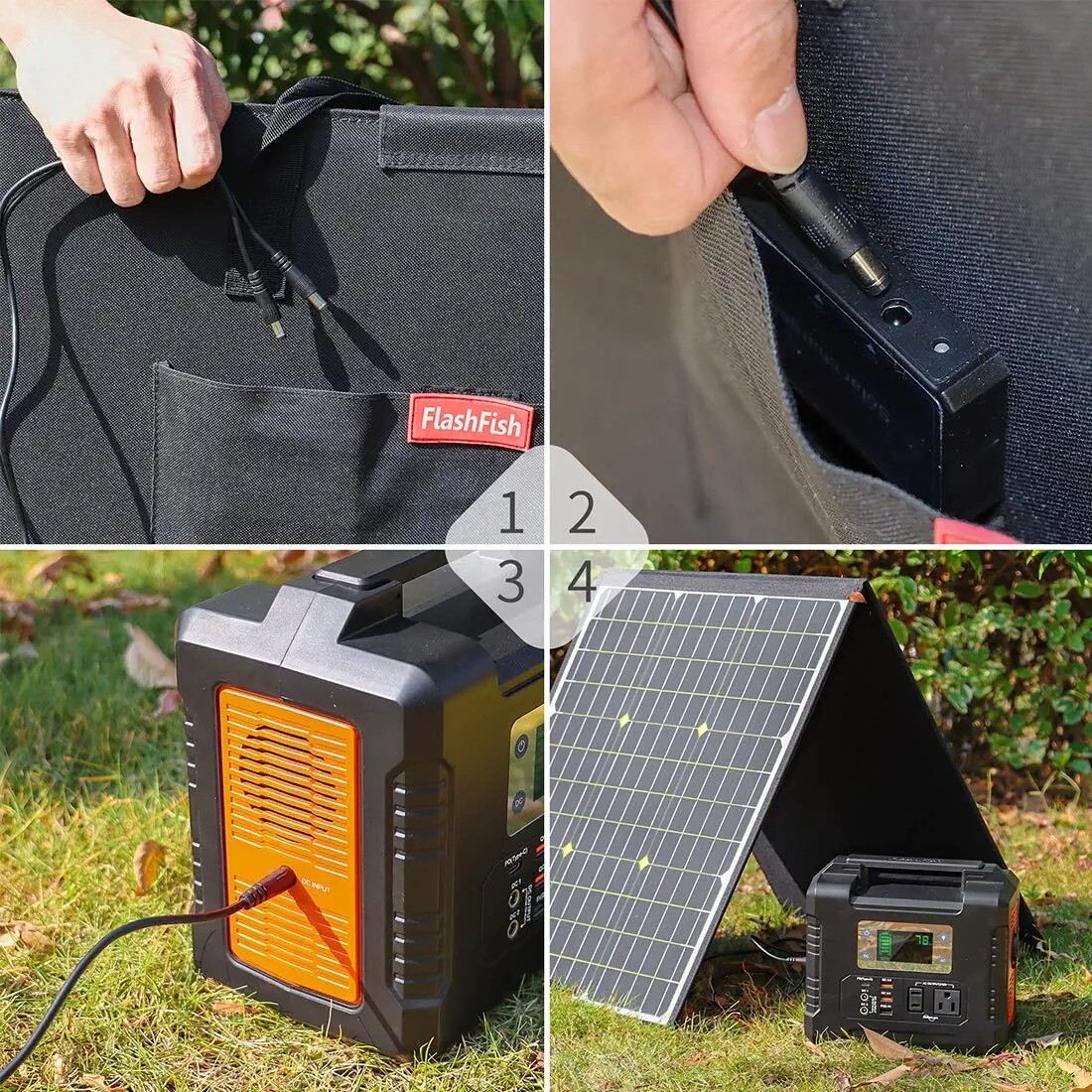 FlashFish SP18V100W Portable Solar Panel Foldable Solar Collector For Power Bank