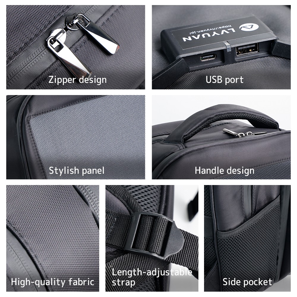 20W Solar Backpack 5V 3A Type C & Type A Charger for Camping Trip Hiking Black