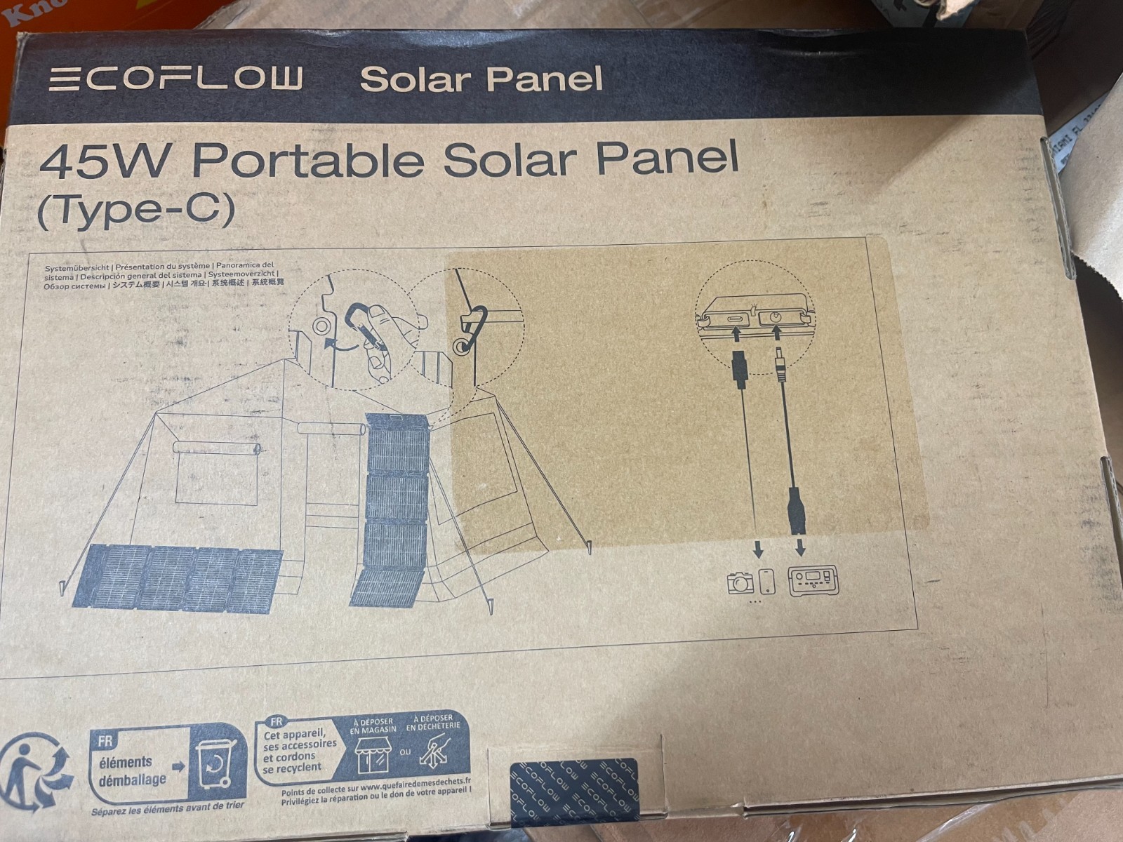 EcoFlow Type-C 45W Portable Solar Panel Foldable Power Station USB XT60i