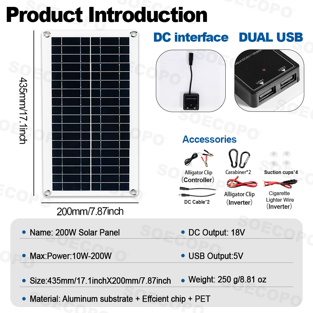 6000W Solar System DC12V to 110V/220V Inverter System100A Controller 500W Panel