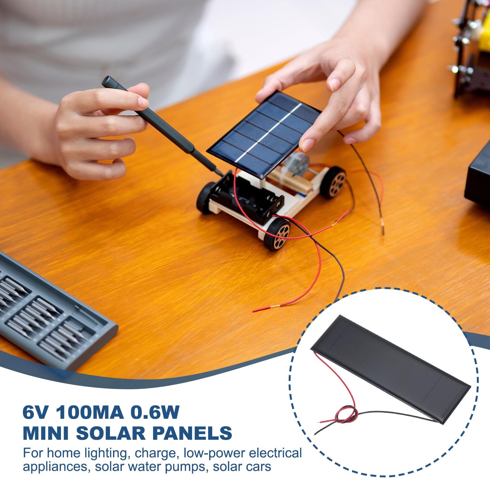 MECCANIXITY 2 Pcs 6V 0.6W 100mA Mini Solar Panels, Small Polycrystalline Sola…