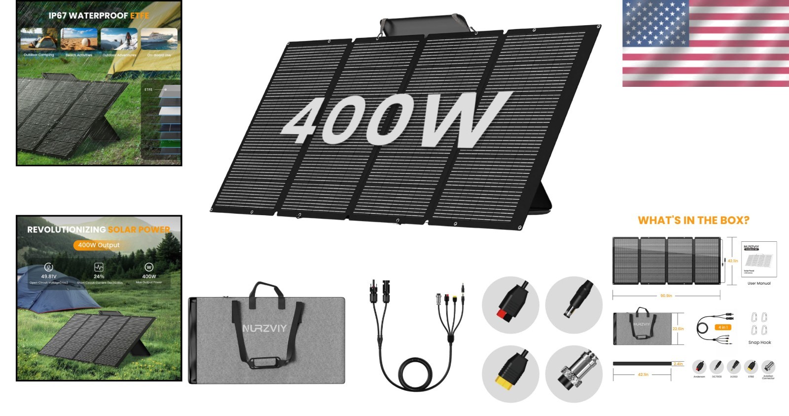 400W Foldable Solar Panel with Adjustable Stand – Ultimate Portable Charger