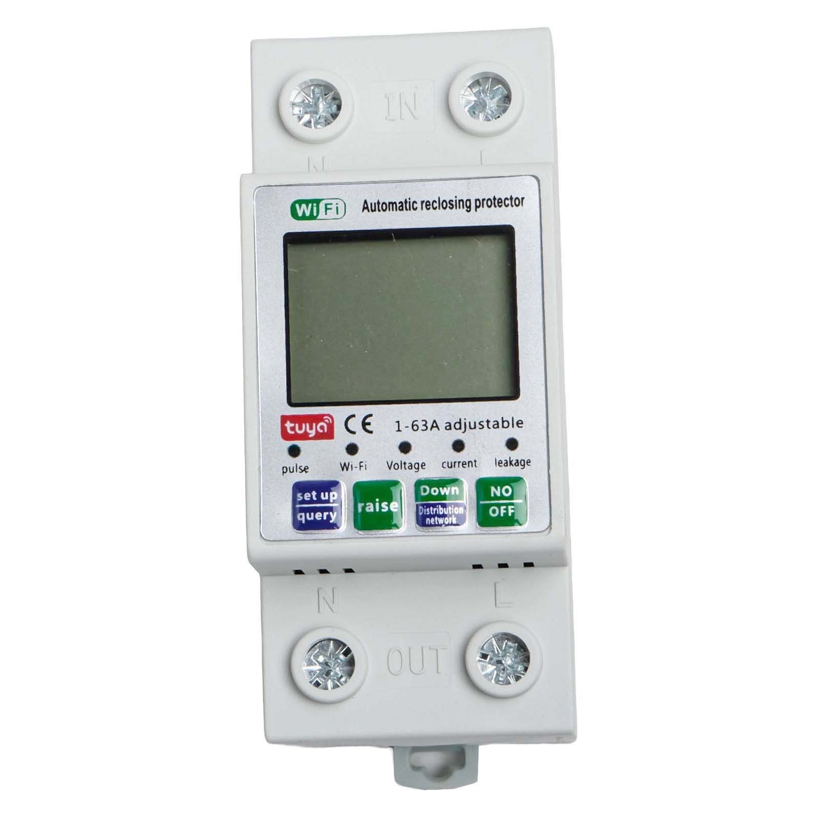 For Tuya WiFi Smart Reset Protector Switch Current Breaker Meter AC80-300V