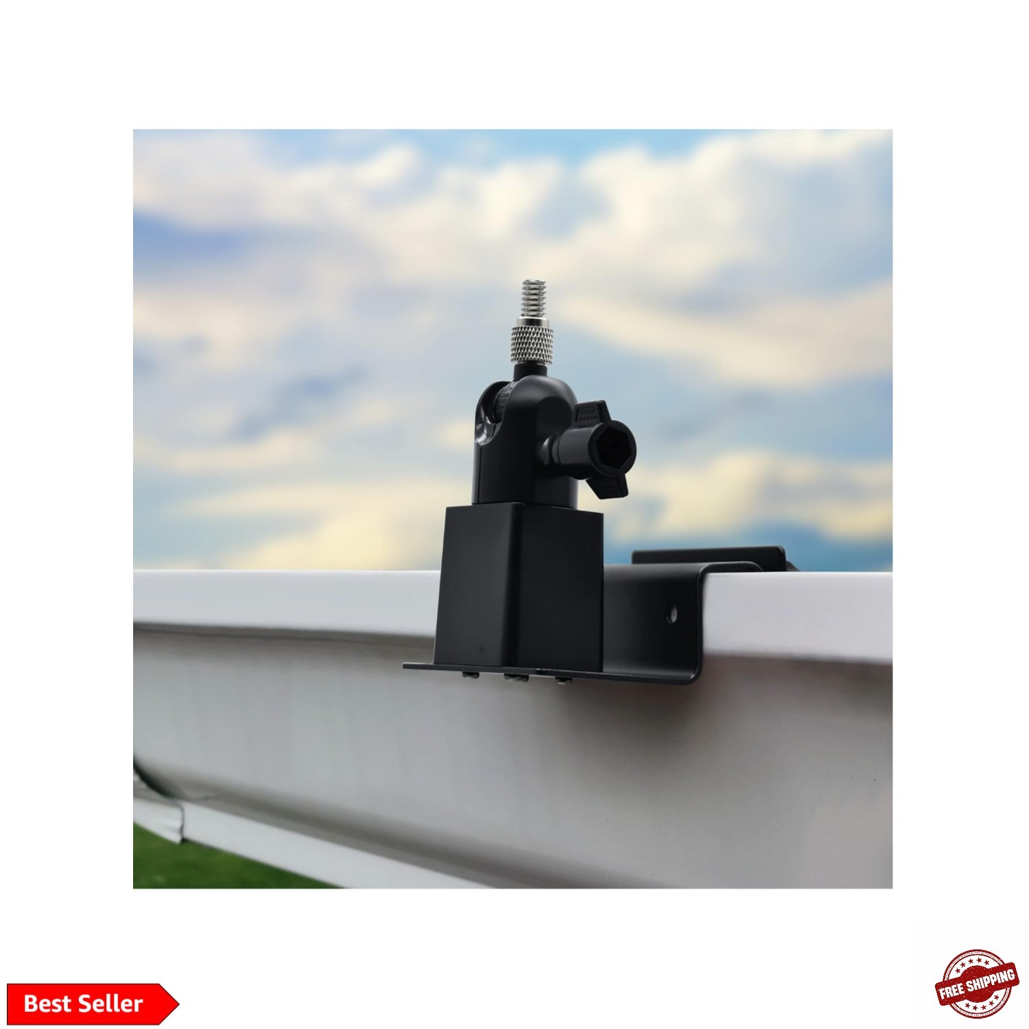 Universal Solar Panel Gutter Mount, White | Fits Ring/Arlo/Eufy/Wyze solar pa…