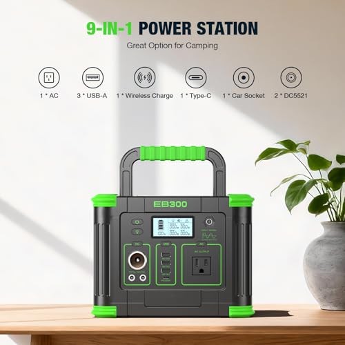 Portable Power Station 330W, 288.6Wh Solar Generator with 60W USB-C PD Grey