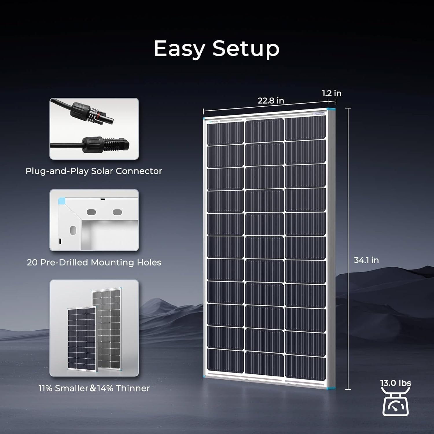 Versatile 100W N-Type Solar Panel for Solar-Powered Living – Weather Resistant