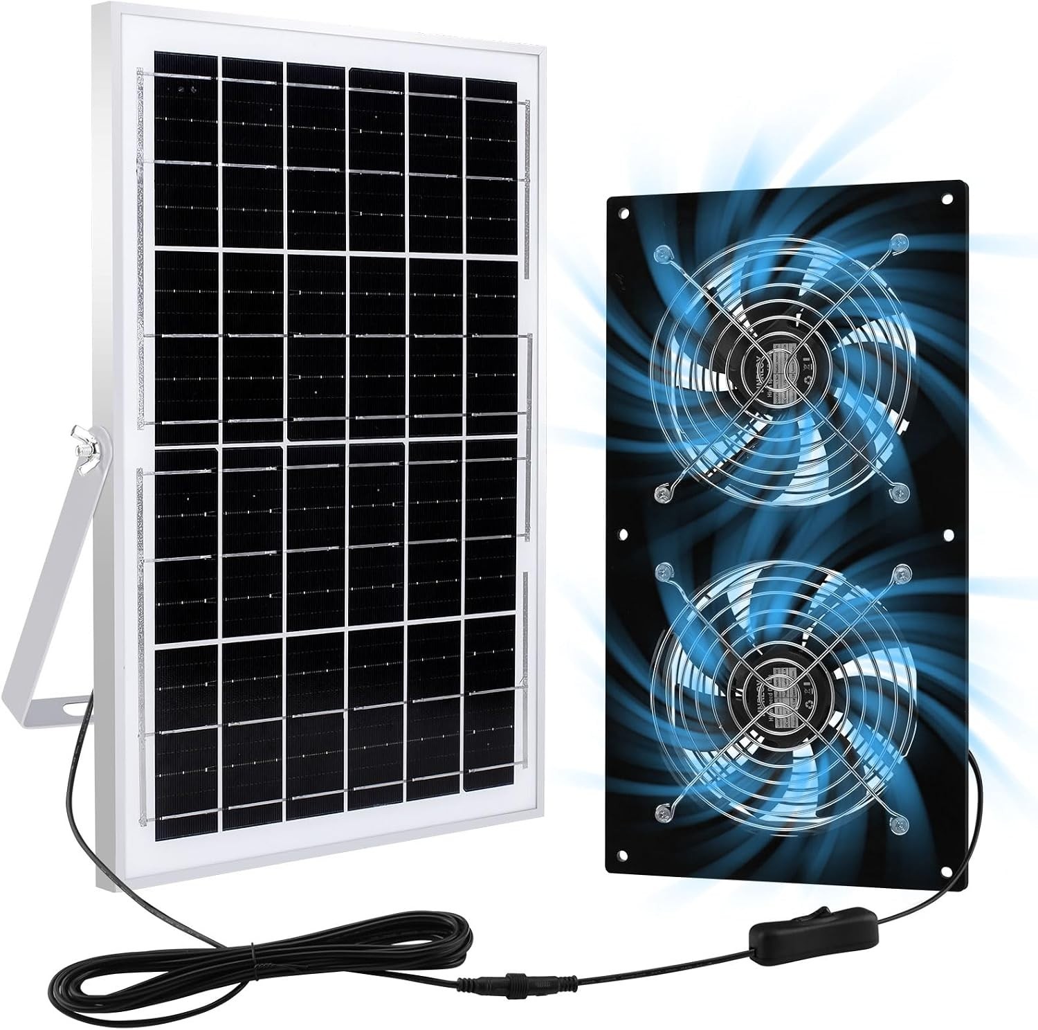 Efficient Solar Ventilation Fans with Waterproof Design – 15W Power Pack of 2