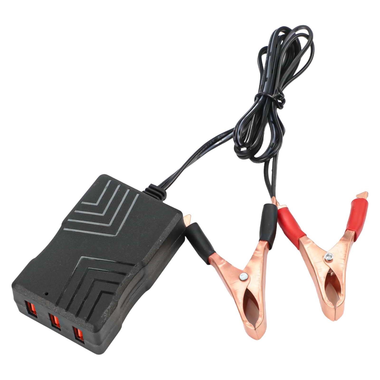 Powerful DC USB Converter 12V 24V to 5V with Battery Clip for Fast Charging
