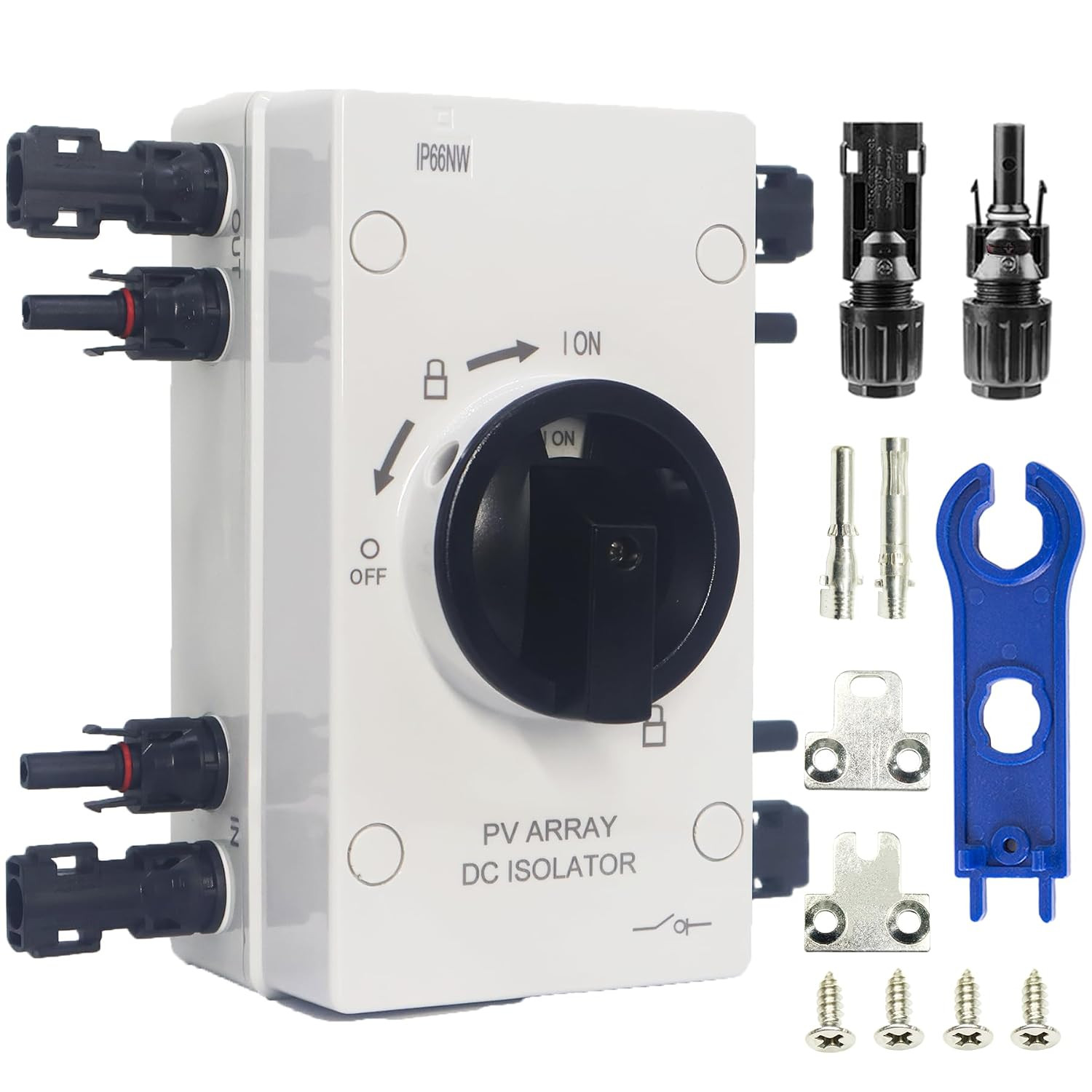 IP66 Waterproof Solar PV DC Quick Disconnect Switch, 1000V 64A Solar Panel Disco