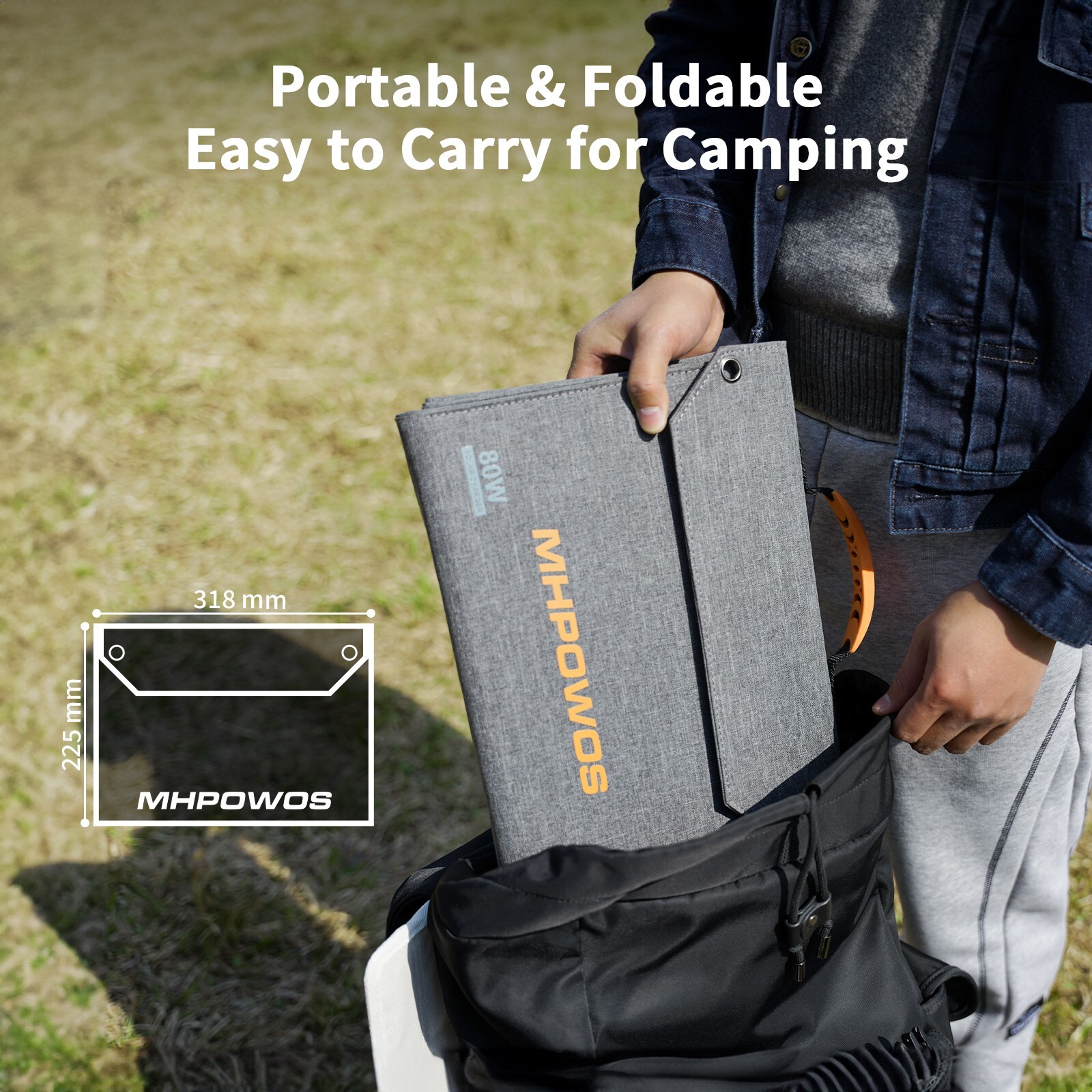 80W Solar Panel USB-A USB-C for BLUETTI Elite 30 Portable Power Station 600W