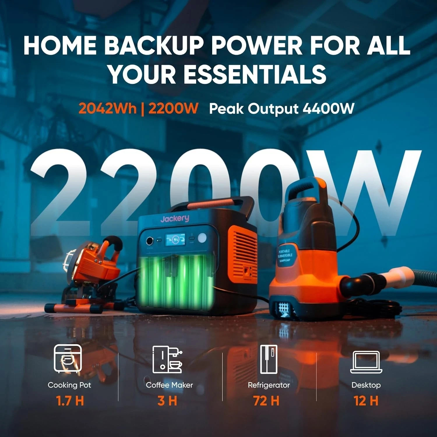 JACKERY POWER STATION EXPLORER 2000 v2 SOLAR GENERATOR PORTABLE 500W SOLAR PANEL
