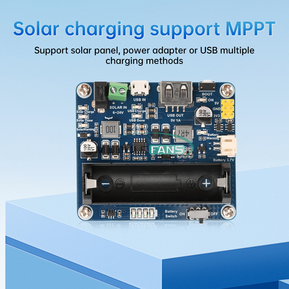 Power Manager Module for 6V~24V Solar Panel Support MPPT USB Battery Charging