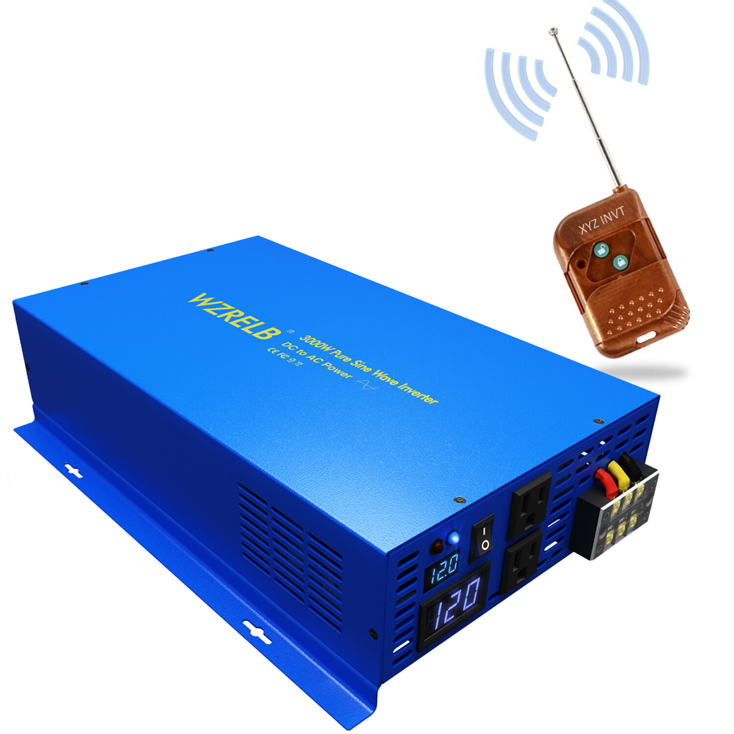 Pure Sine Wave Inverter 3000W 48V DC to AC Power Converter Car RV Remote Swith