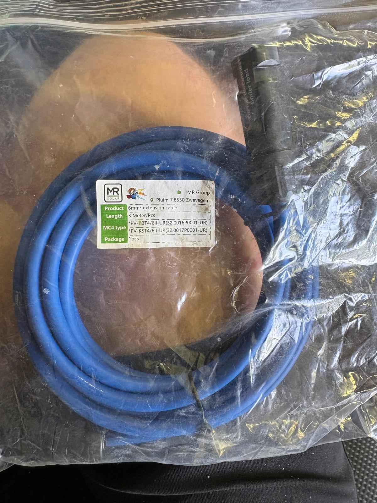 MR Solar 3m 6mm² Blue Solar PV Extension Cable MC4 Connector