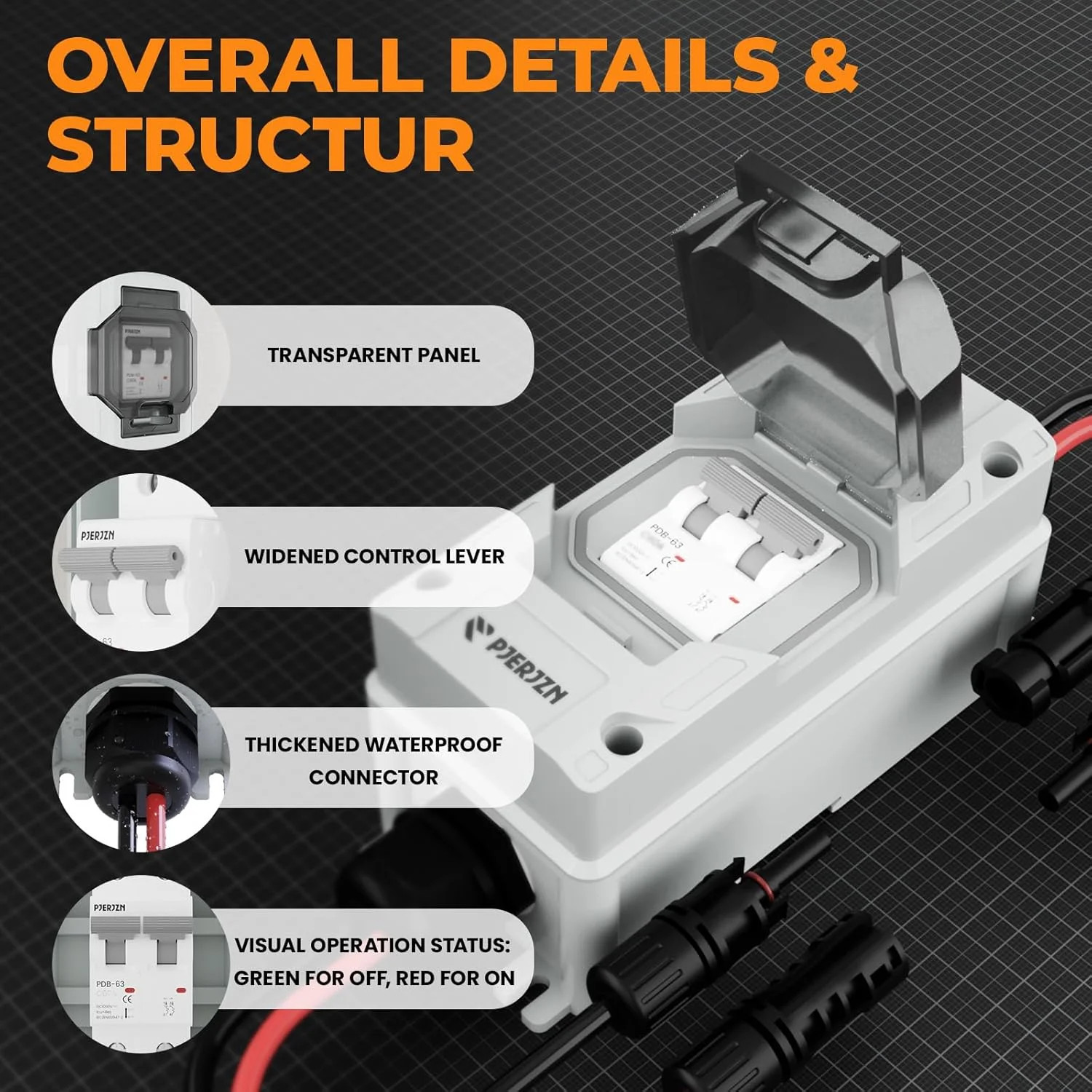 Solar Panel Disconnect Switch 10-60A 1000V Solar Disconnect Switch Outdoor PV Is