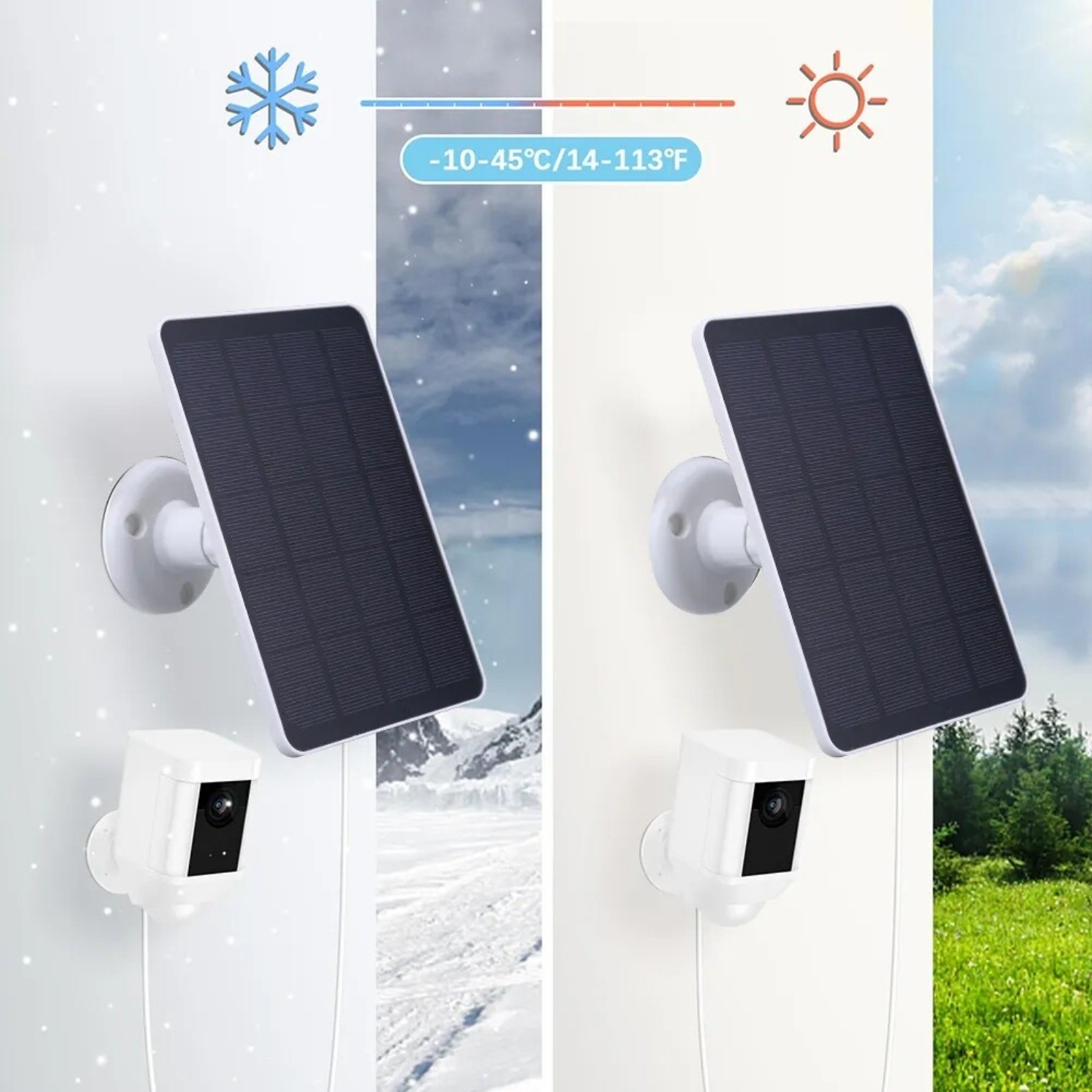 4W/5V Solar Panel For Outdoor Ring Spotlight Camera Security Cam Battery Charger