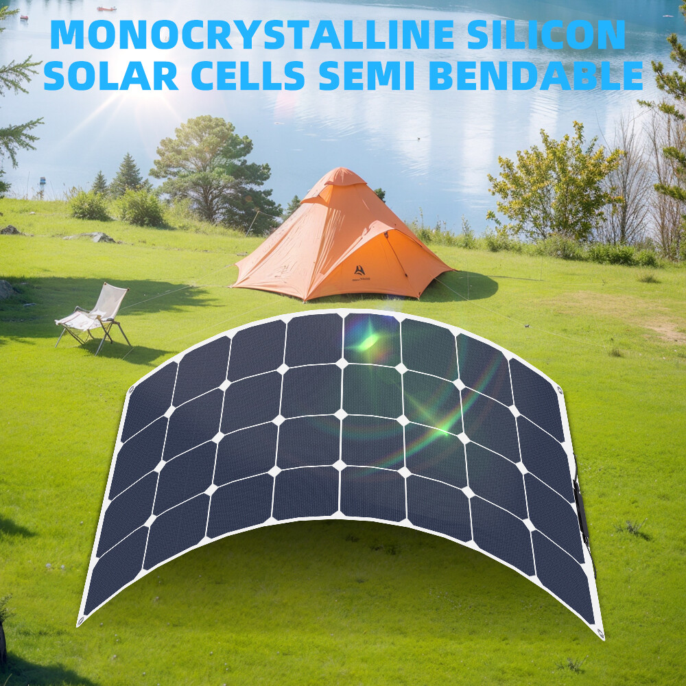 100W 200W 300W Flexible Mono Solar Panel 12V Portable for RV Camping Home Boat