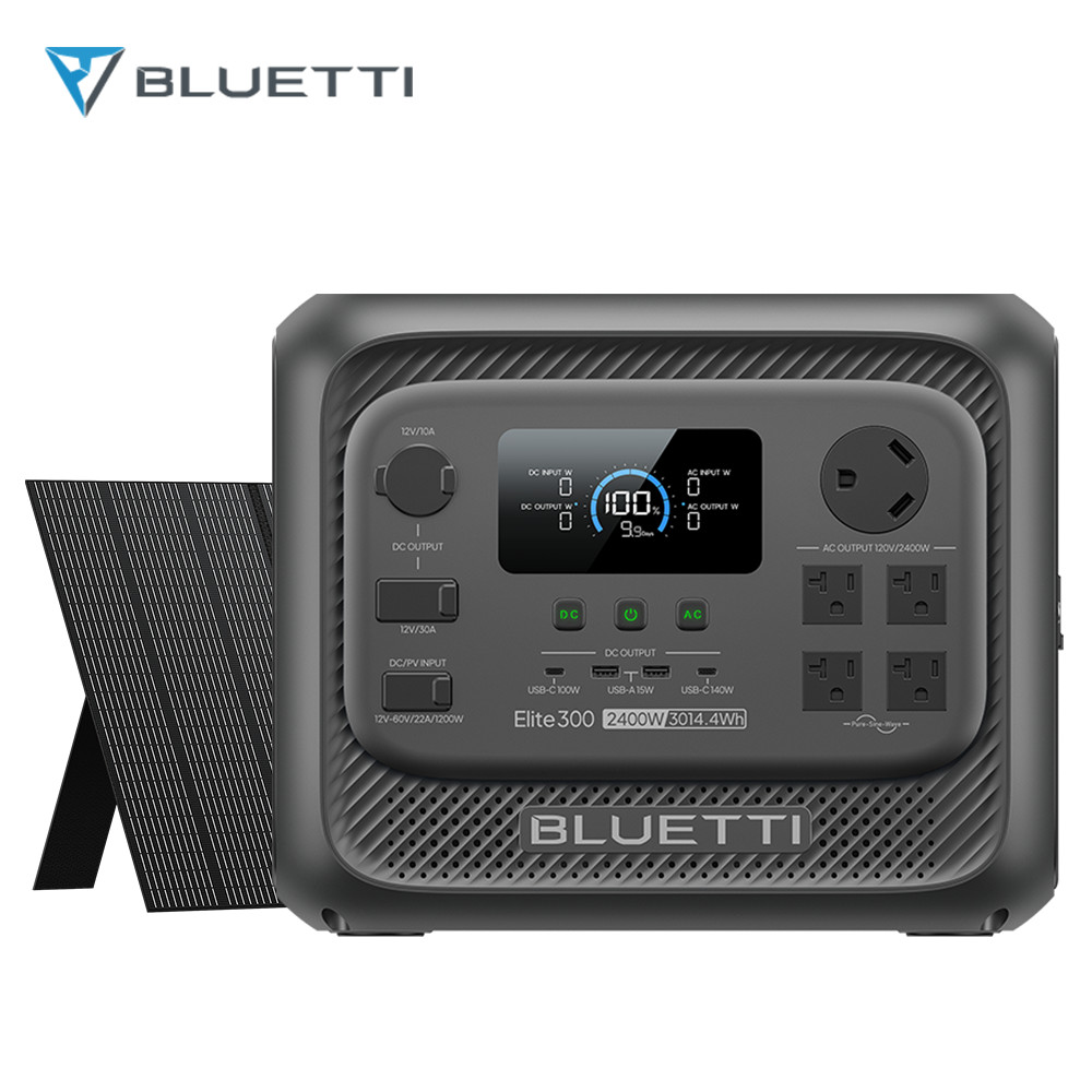 BLUETTI Elite 300 2400W 3014.4Wh Portable Power Station+350W Solar Panel for RVs
