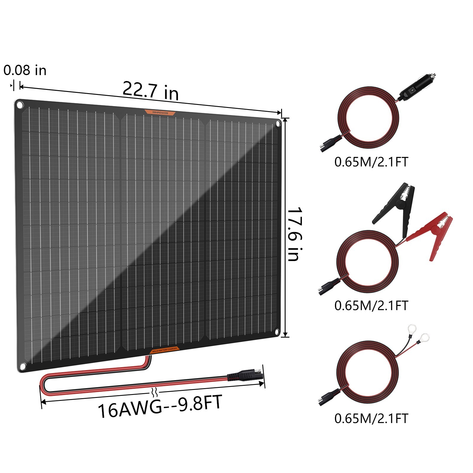 12V 30W 50W 60W 100W Solar Panels Solar Battery Maintainer for Cars Motors Boat