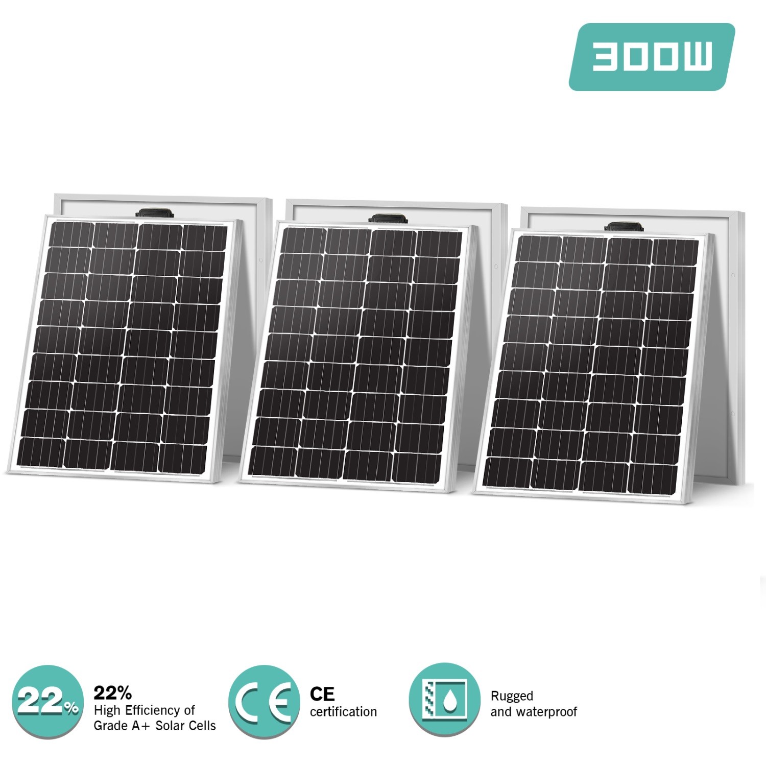3x100W Solar Panel 12V Monocrystalline Solar Panel for Home RV Trailer Off Grid