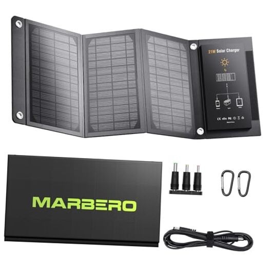 Orange 21W Foldable Solar Panel Charger – IP65 Waterproof – Orange