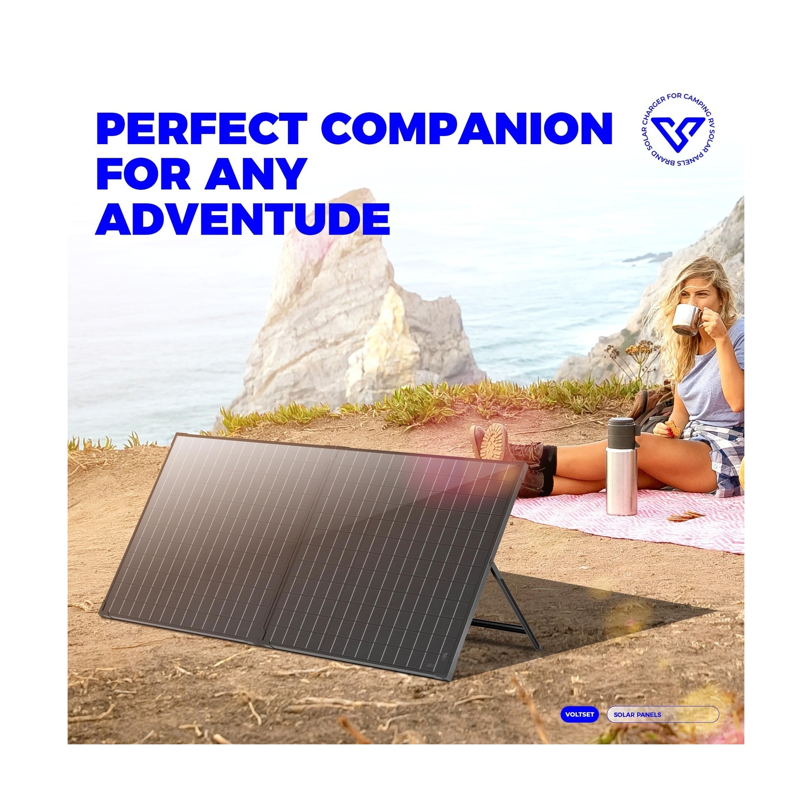100 Watt 12 Volt Portable Solar Panel with Waterproof 10A Charger Controller,…