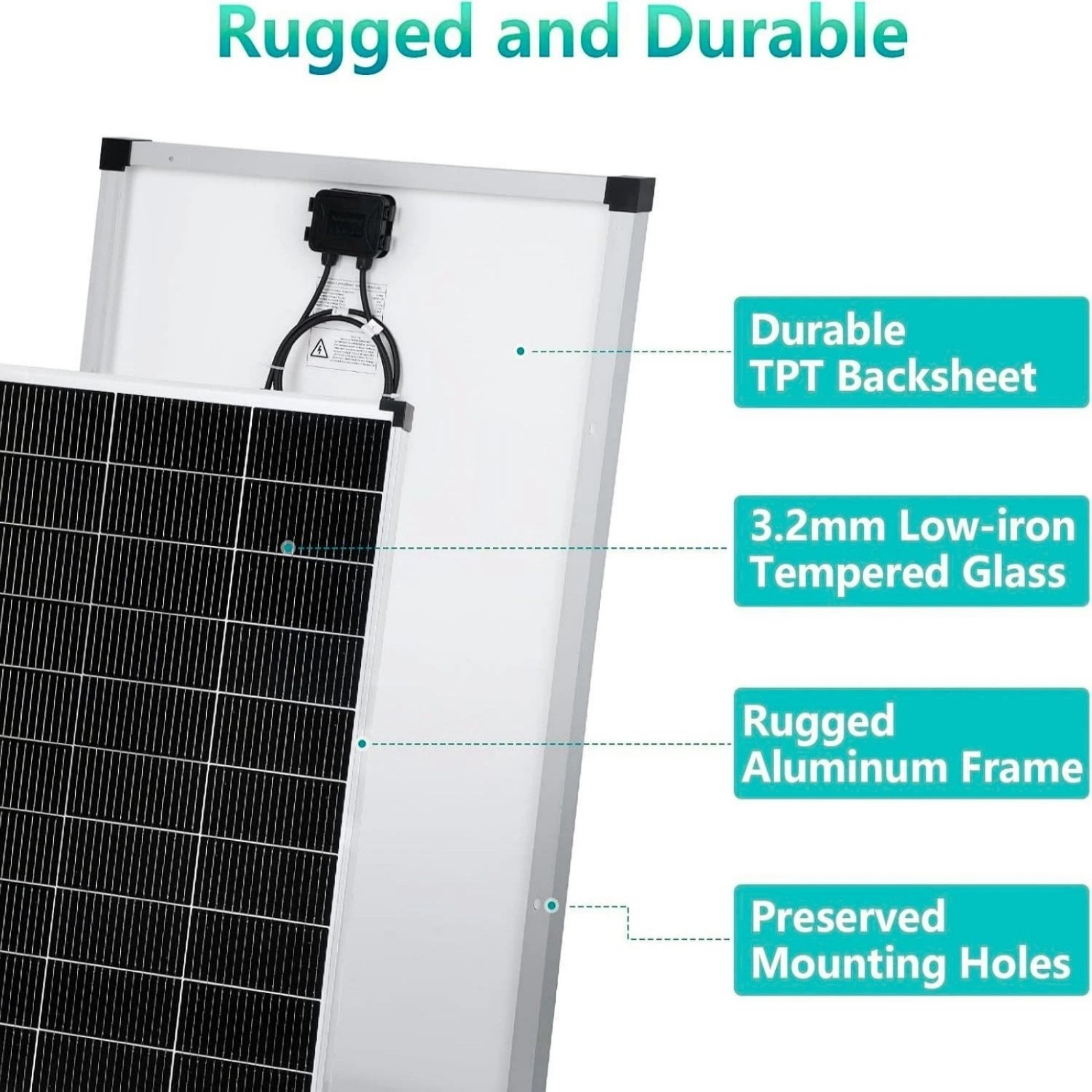100W Solar Panel Mono Cell Battery Power with 20A Controller Roof Home Off-Grid