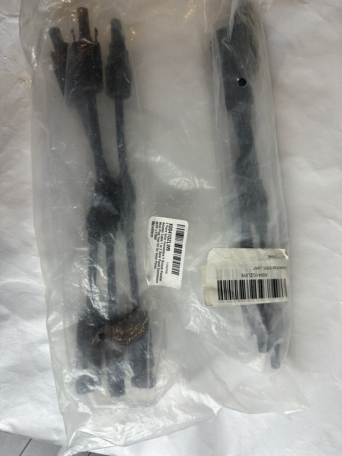 2 Pairs Solar Connectors Y Branch Parallel Adapter Cable 1 to 2 for Solar Panel
