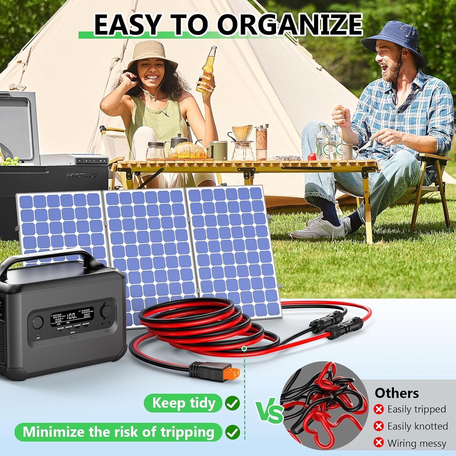 Solar to XT60i Extension Cable 10AWG 50FT Solar Co