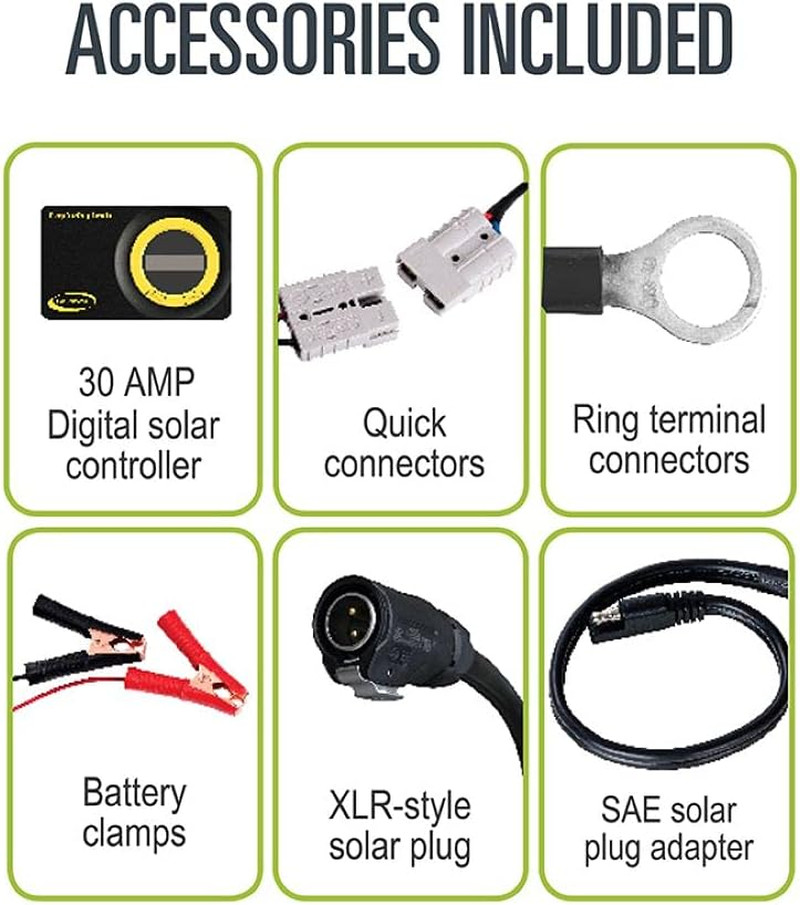 Gopower Duralite 100-Watt Solar Panel with 30-Amp PWM Charge Controller, Foldabl
