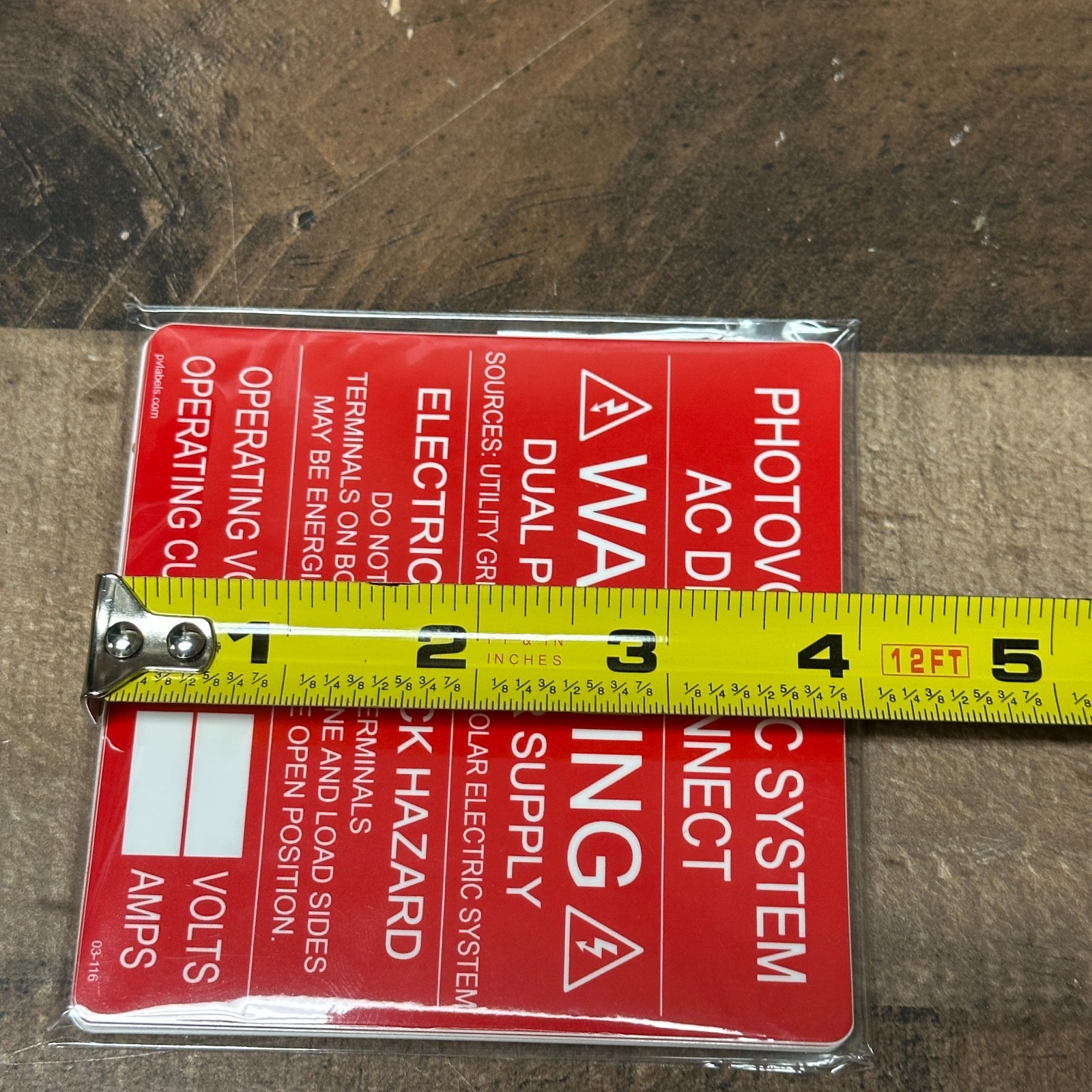 4″ x 4″ Photovoltaic System AC Disconnect Power Warning Label 03-116 Pack of 10