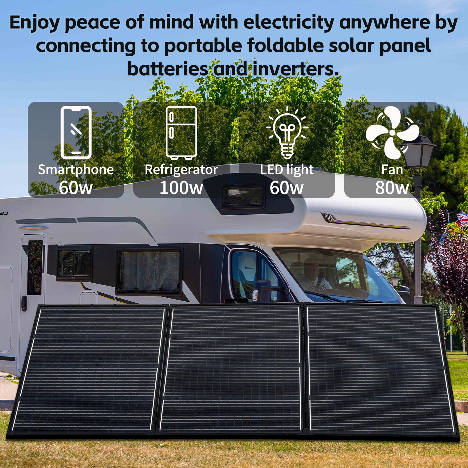 300W Solar Panels Portable Mono W/Kickstand ETFE Solar Charger Power Supply HQ