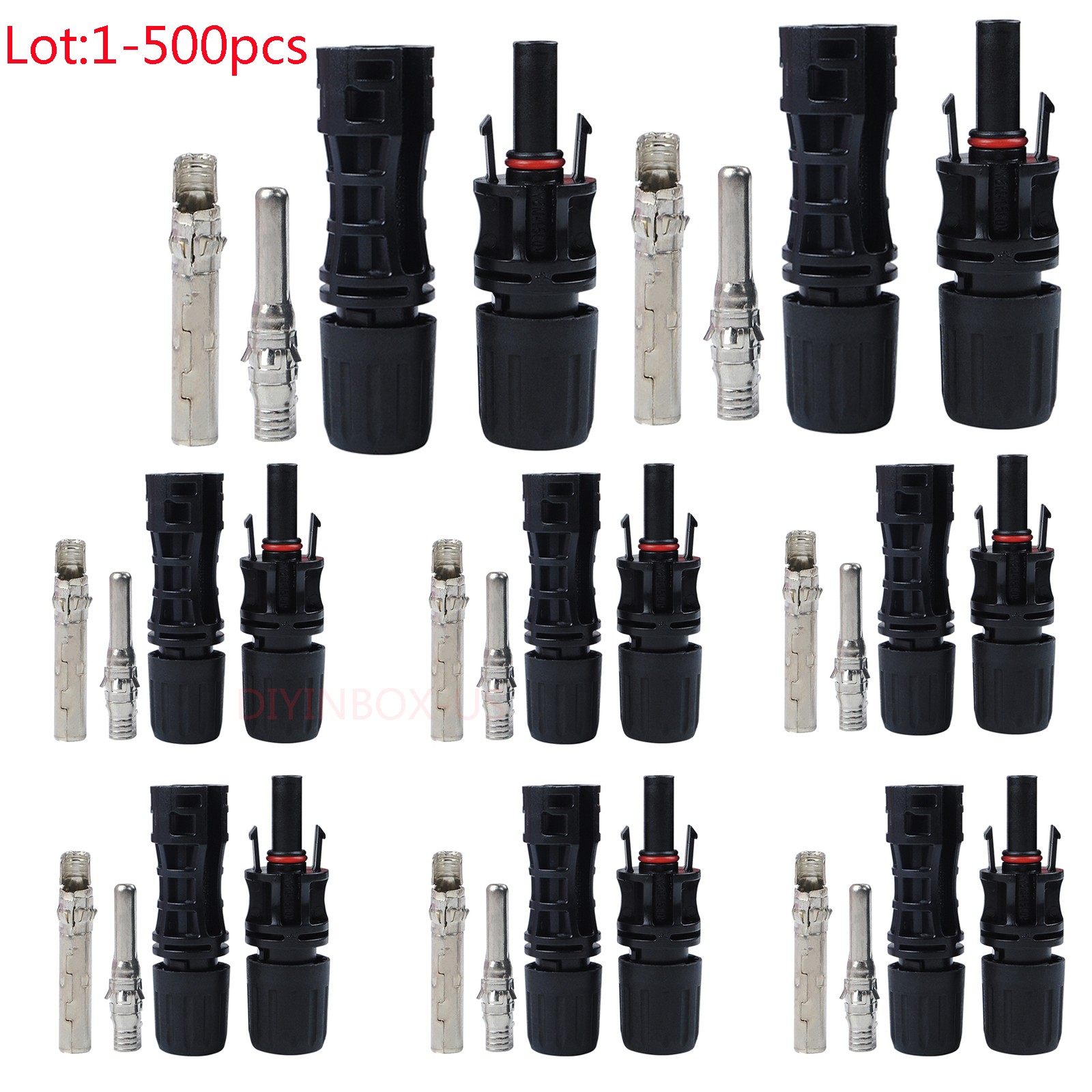 Lot MC4 Male Female Solar M/F Wire Cable Connectors Waterproof for Solar Panel