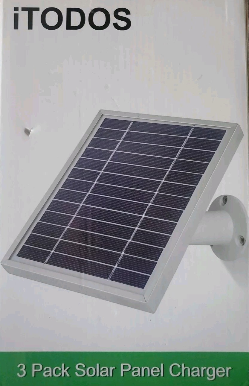 iTODOS Solar Panel Works for Arlo Pro and Arlo Pro2 Camera, 11.8feet Power Cable