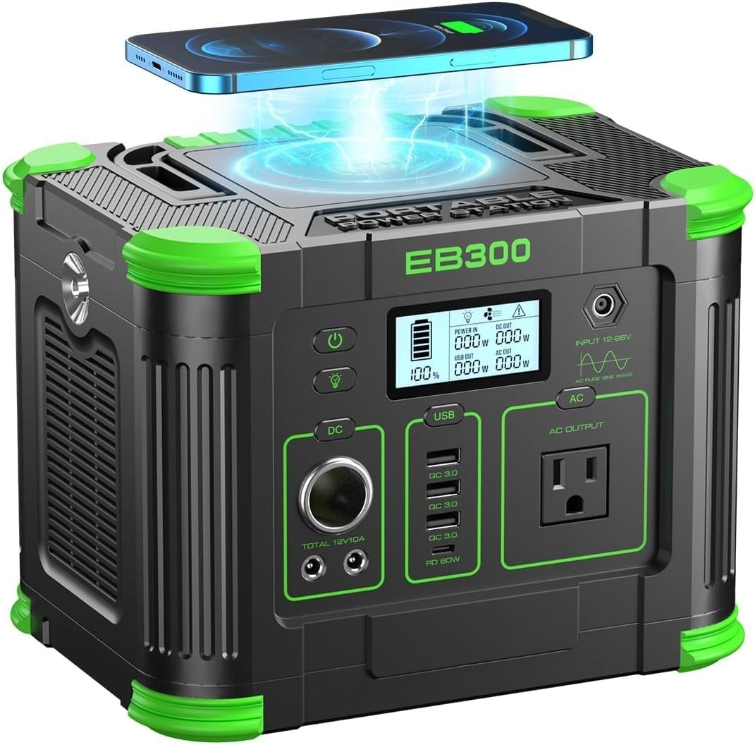 330W Portable Power Station 288Wh Solar Generator USB-C PD Camping Backup